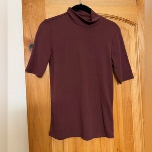 Maroon Mock Turtleneck Top